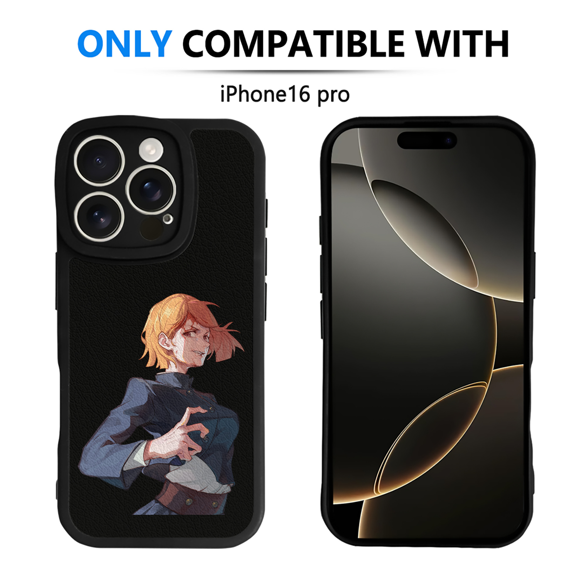 （画像用） 呪術廻戦 Jujutsu Kaisen 【iPhone 16シリーズ対応】シリコンスマホケース（レザー調） 材質：シリコン
